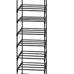 9 Tier Shoe Shelf Black 