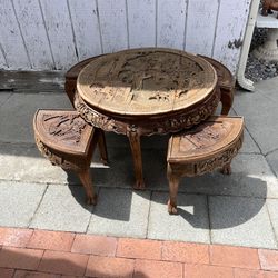CHINESE TABLE 5 PIECE COFFEE TABLE