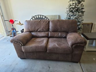 Brown Microfiber Loveseat