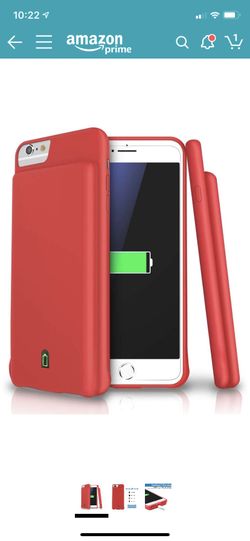 Battery Case for 4.7'' iPhone 8/7/6s/6 4500mAh Ultra Slim Extended Battery Rechargeable Protective Portable Charger Support Headphones (Red)