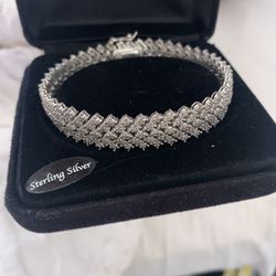 2CT TW Diamond Sterling Silver  Bracelet 