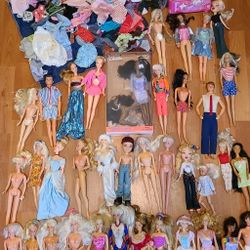 1966 - 90's Lot Of Barbie Dolls & More + Clothing & Dollhouse Furniture 