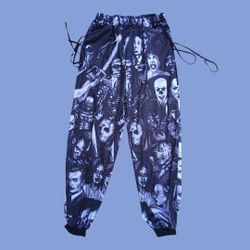 Unbranded Unisex Small Horror Movie Villian Print Halloween Scary Spooky Joggers