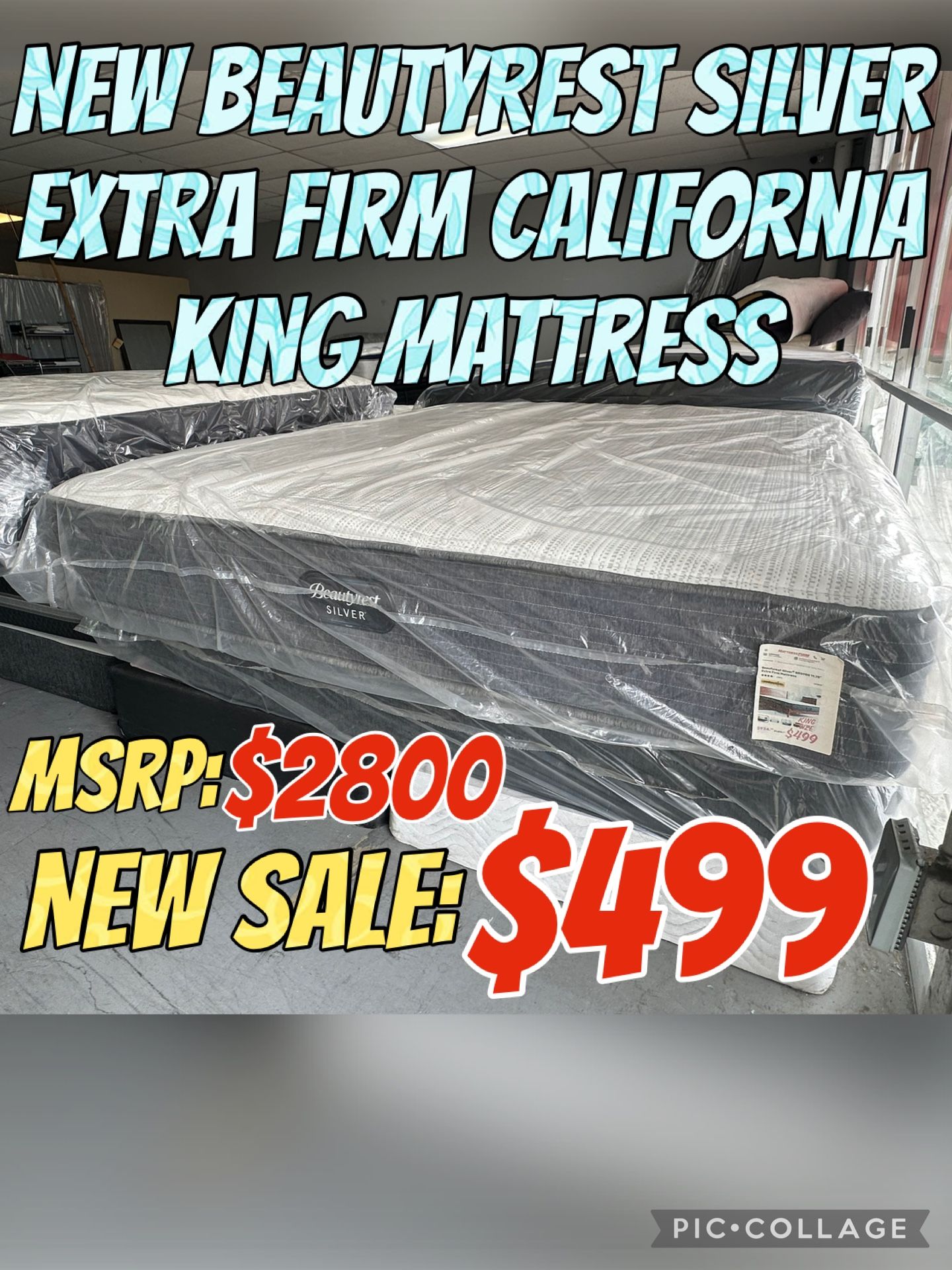 NEW BEAUTYREST SILVER EXTRA FIRM CALIFORNIA KING MATTRESSE