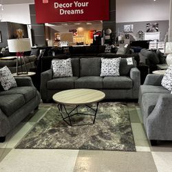 $39 Down with Easy Financing or $1499 gets this Brand New Amor Alexandria Sofa + 2 Loveseats Set. (3 Pieces!) No credit. Zero interest. Fast delivery.