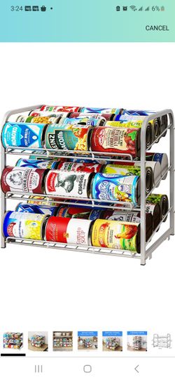 3 tiers stackable can storage，kitchen containers storage rack