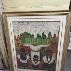 Diego Rivera “Flower Festival: Feast of Santa Anita” Framed Art