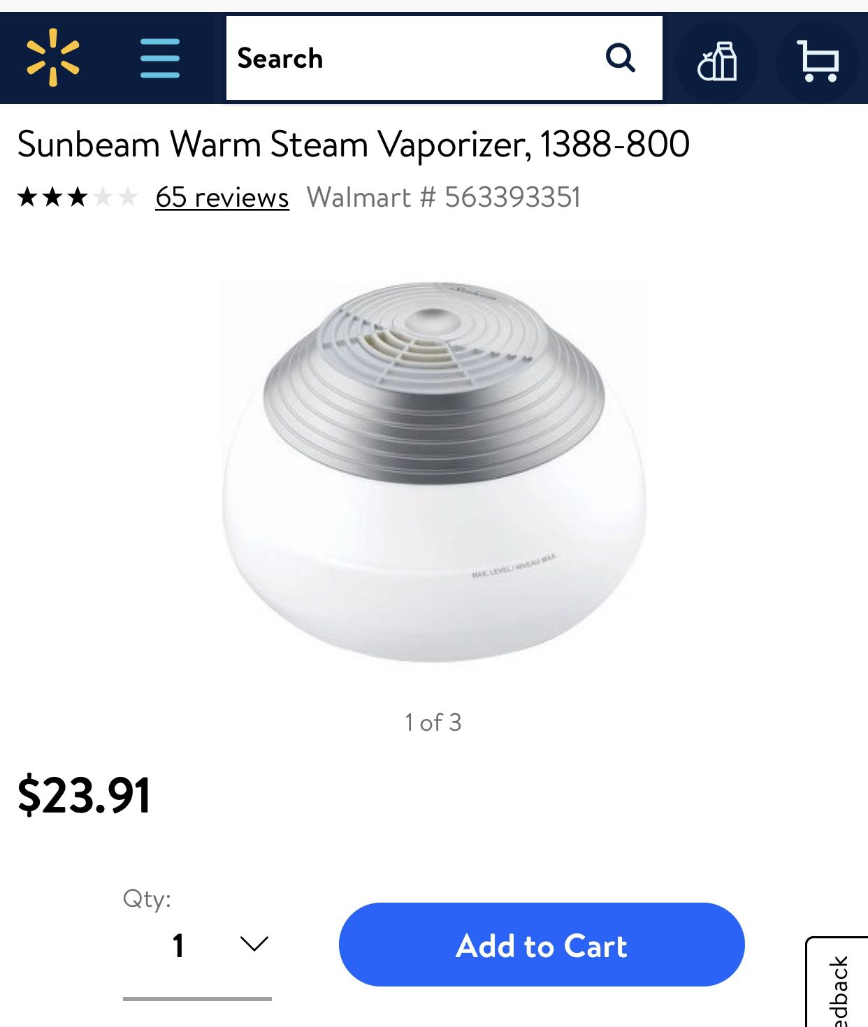 sunbeam warm steam air humidifier