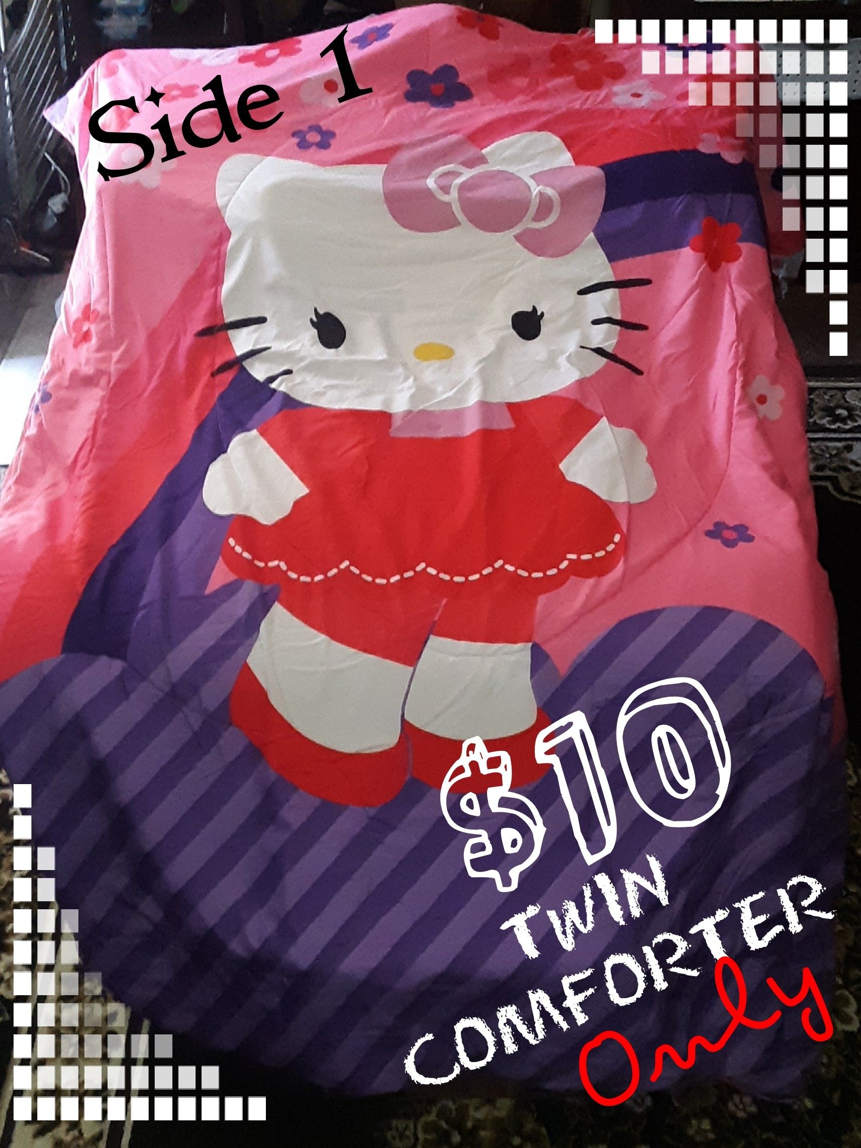 Hello Kitty Reversible Twin Size Comforter