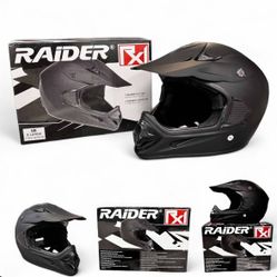 Raider RX1 MX Off-Road Helmet for Adults - Matte Black - XL - 