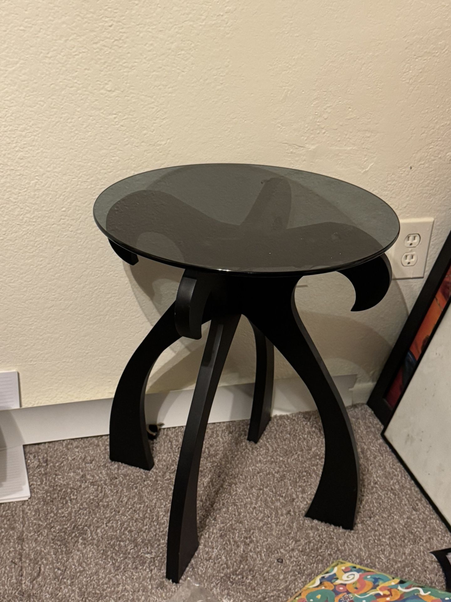2pc Black Glass Side/End Tables