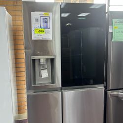 Refrigerator Stainless Steel Side By Side 36” New Open Box 1 Year Warranty 