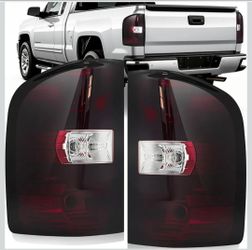 Smoked Red Tail Lights Assembly compatible with 2007-2013 Chevy Silverado 1500, 2007-2014 Chevy Silverado 2500 HD 3500 HD, 2012-2014 GMC Sierra