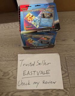 Pokemon Prismatic Evolutions Glaceon Tech Sticker Collection Blister Pokémon Display Case Of 12