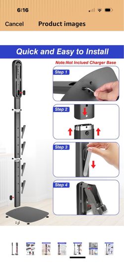 Haturi Vacuum Stand for Dyson Gen5 V16 V15 V12 Detect V11 V10 V8 V7 V6, Vacuum Holder and Metal Storage Bracket Standing dock with Hidden Cord Design 