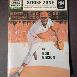 1976 Strike Zone Bob Gibson Saint Louis Cardinals Baseball Pitching Techniques TWA Flying Library Grow Ahead Booklet Vintage