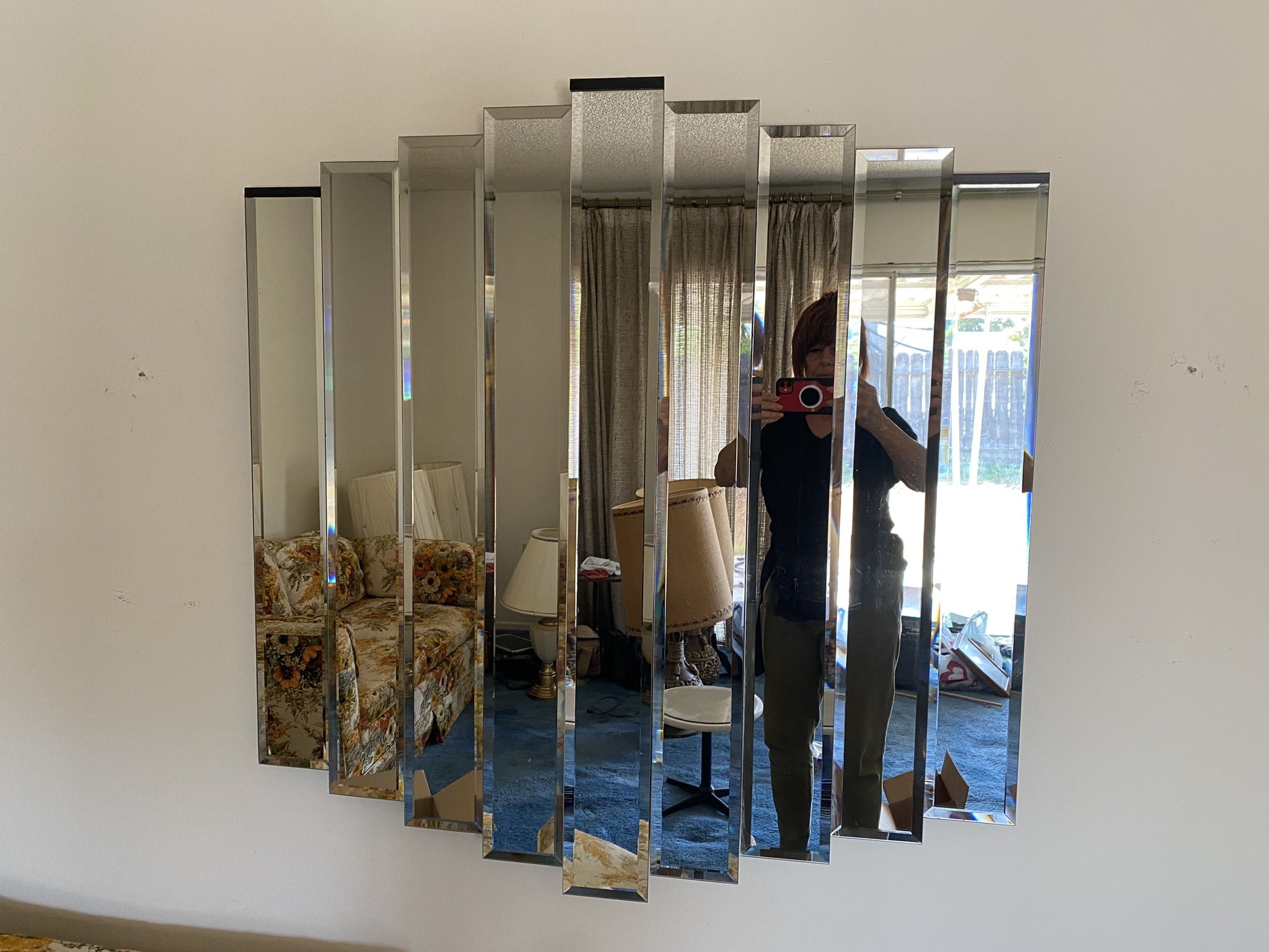 9 Panel Beveled Vintage Mirror 36” X 36”