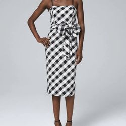 WHBM Gingham Sheath Dress With Removable Belt