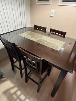 Bar Height Wood Table and Chairs