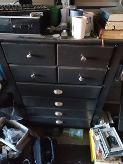 Bed and cabinet