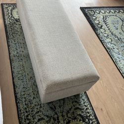 Light Grey Ottoman With Storage