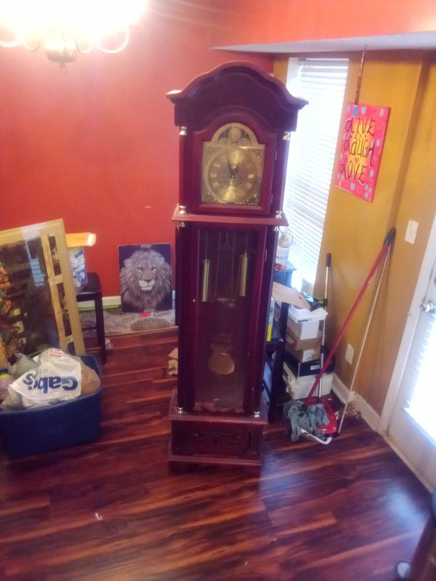 Grandfather Clock Cherry Wood 