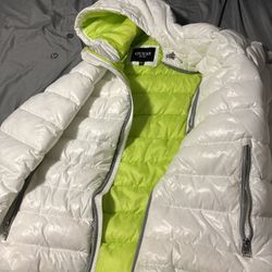 Guess Men's Holographic Hooded Puffer Jacket XL 