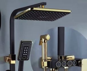 Black and Gold Luxury Shower System Set