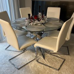 Round Glass Table , Chair Not Included
