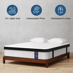 Inofia Twin Mattress, 12 Inch Hybrid Innerspring Single Mattress in ua Box, Cool Bed with Breathable Soft Knitted Fabric Cover.. 