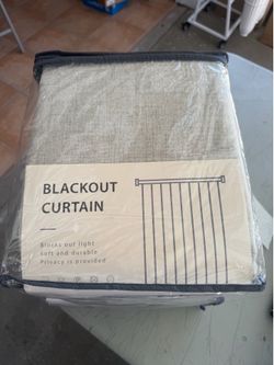 Rose Home Fashion 100% Blackout Curtains for Bedroom Linen Textured Look Drapes with Blackout Liner, Curtains for Living Room/Farmhouse, Burlap Curtai