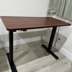 One-Piece Standing Desk with 1-Inch Thick Desktop, 48"x24" Electric Height Adjustable Desk for Home Office