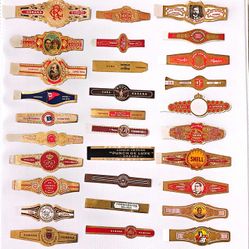 30 Diferents Havana Cigars Bands-30 Anillas Diferentes De Tabaco Cuba-lot # 12