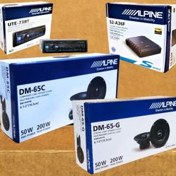 Alpine Single Din Bluetooth Stereo 4 Channel Amp 6 1/2" Coaxial & Component Speaker 400 Watts Package 🚨 Payment Options Available 🚨 No Credit Needed