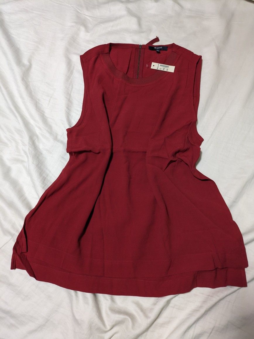 Brand New With Tag Madewell Silk Summer Top Size L