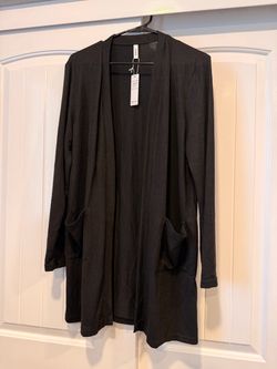 Black Open Cardigan