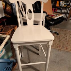 2 White Bar Stools 