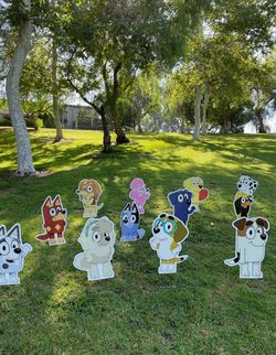 Bluey Theme Party Decor, Bluey Cutouts, Bingo And Friends , Blueys Family