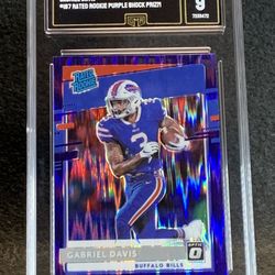 2020 Donruss Optic 🔥 Gabriel Davis 🔥 Rated Rookie Purple Shock Prizm GMA 9 Mint 💎 - Buffalo Bills / Jacksonville Jaguars 