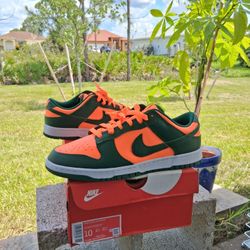 Nike Dunk Low Miami Hurricanes Size 10