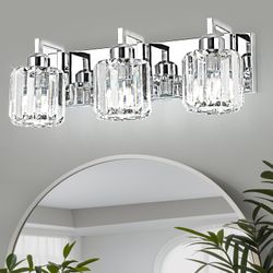Modern Crystal Lights, Chrome 3-Light