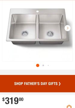 β¨οΈ KOHLER Cursiva Stainless Steel 33 in. Double Bowl Drop-in Kitchen Sink #0339