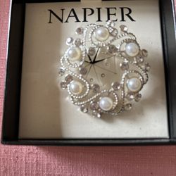 Pearl And Crystal Brooch