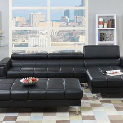 Brand New Vegan  Leather Modern Sectional Sofa (white & black available)