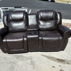 Brown Recliner Couch 