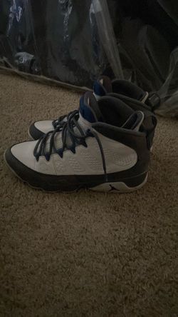 Jordan 9’s white , gray , and blue size 8