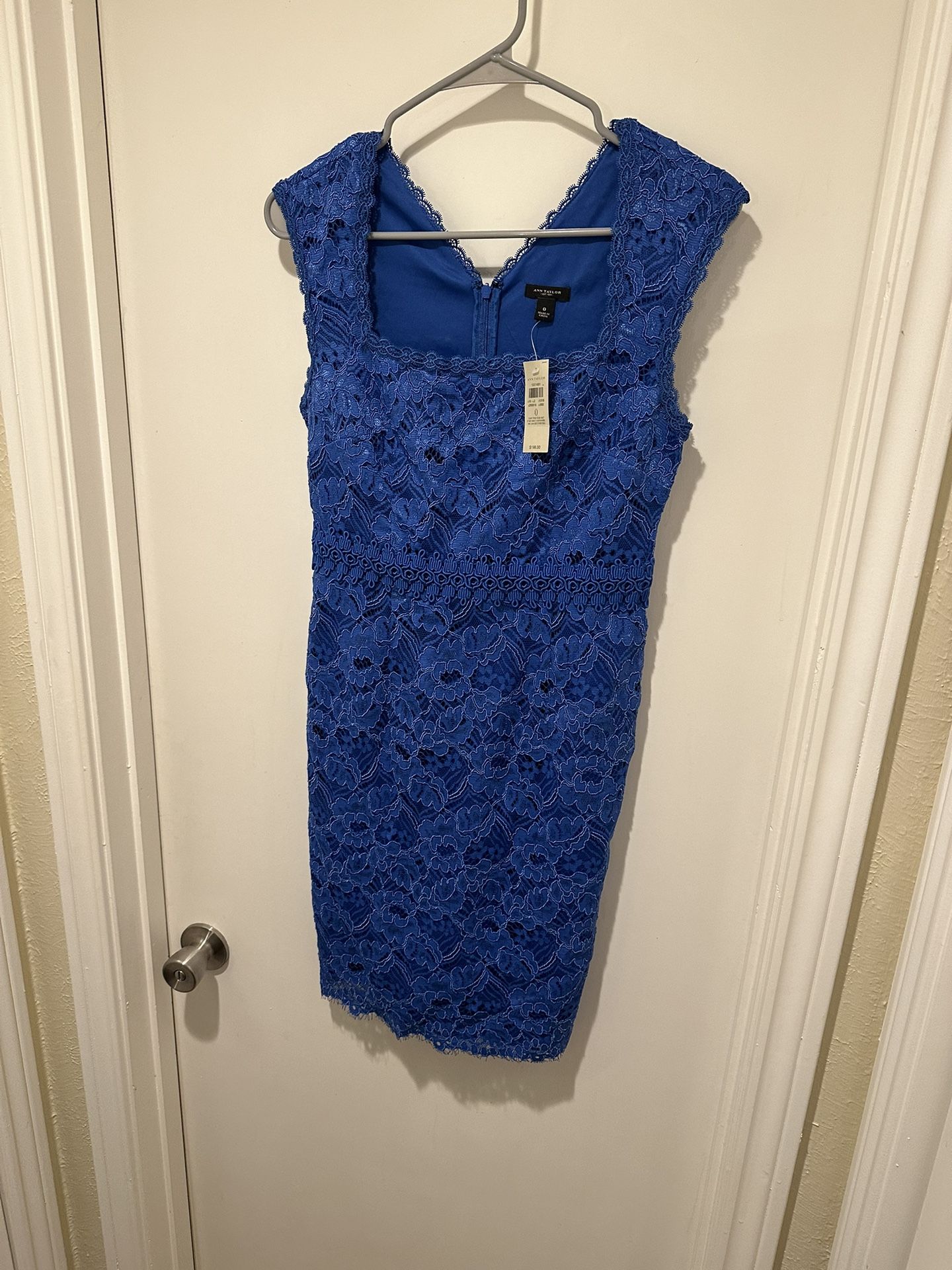 Ann Taylor Blue Lace Cocktail Dress NWT & Accessories