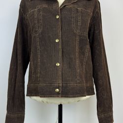 Equestrian  Brown Women's Button-Front Jacket
