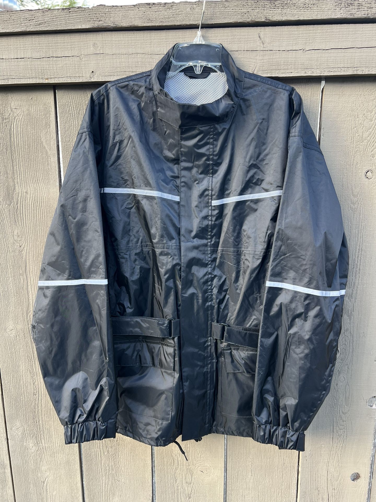 BiLT BLW 4 Waterproof Rain Shell Reflective Black Motorcycle Jacket Size Large