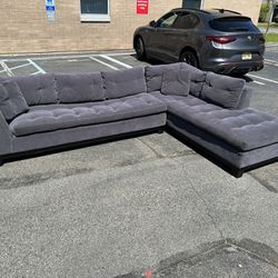 ( Free Delivery ) ABC Large Gray Sectional Couch
